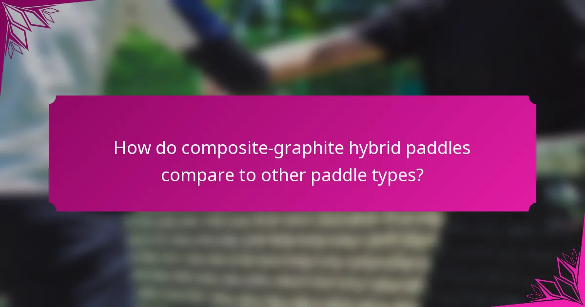 How do composite-graphite hybrid paddles compare to other paddle types?