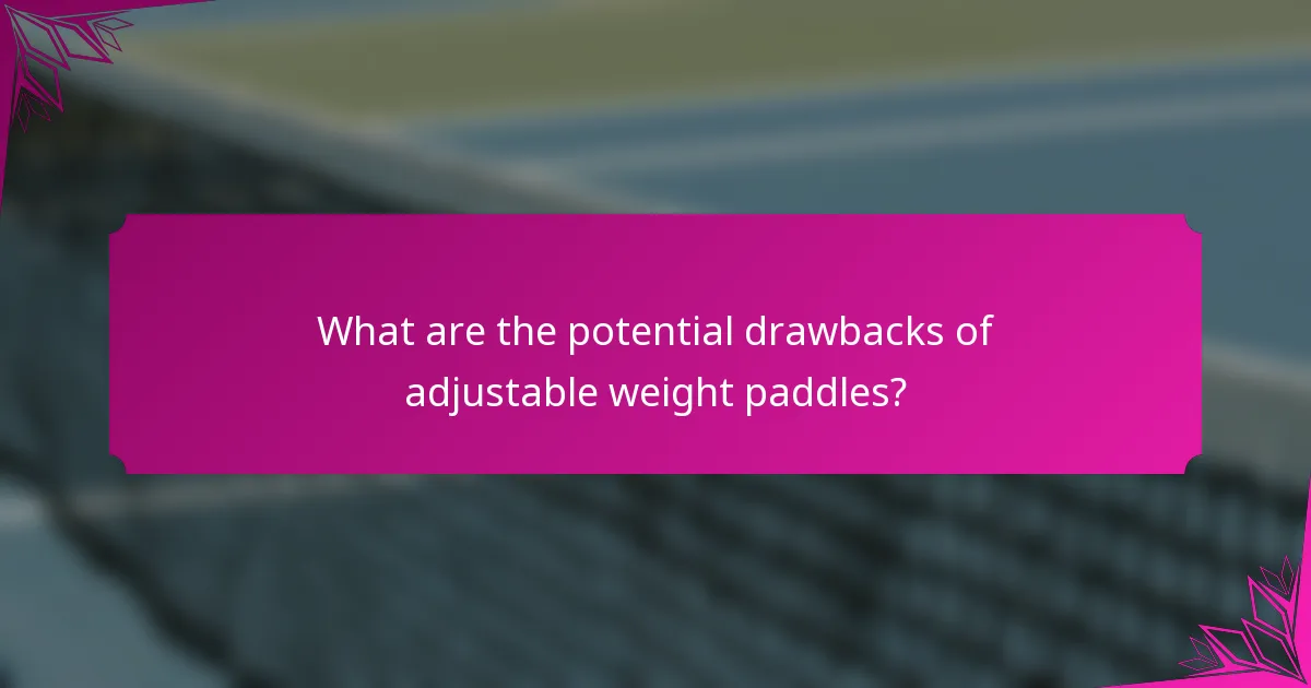 What are the potential drawbacks of adjustable weight paddles?