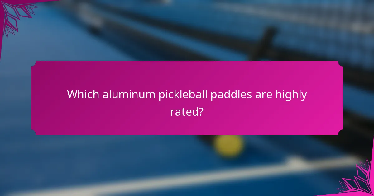 Which aluminum pickleball paddles are highly rated?