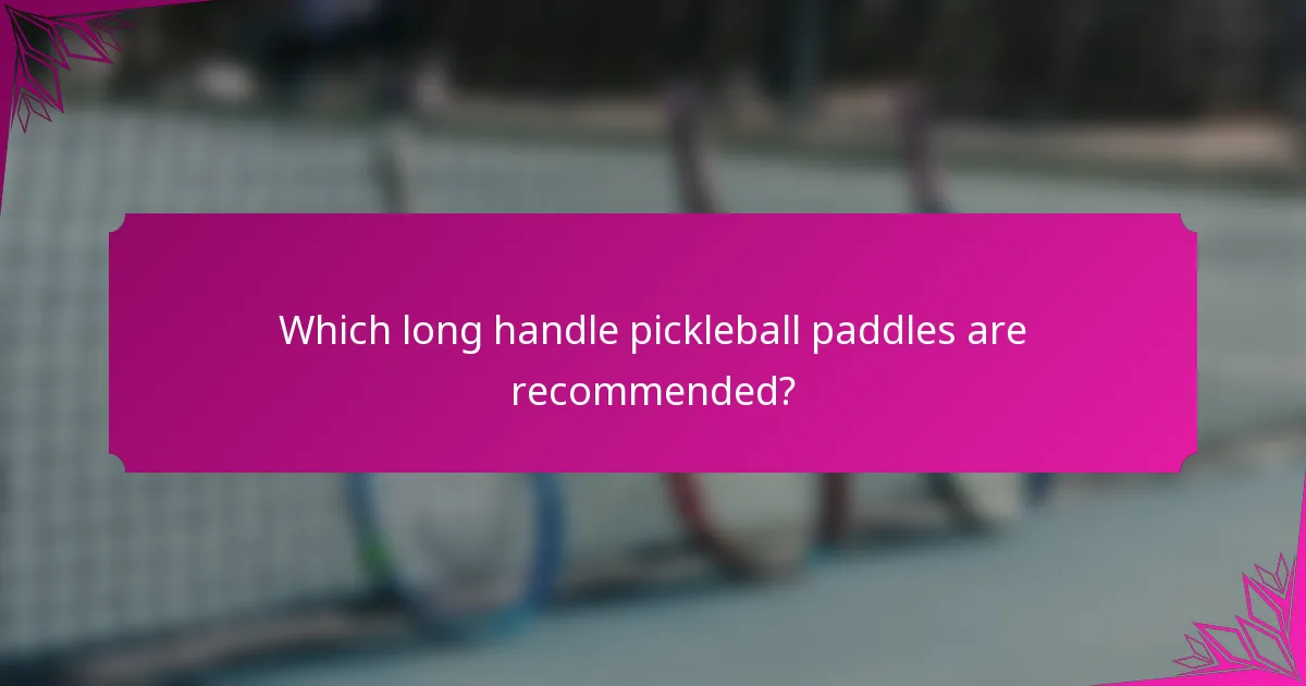 Which long handle pickleball paddles are recommended?